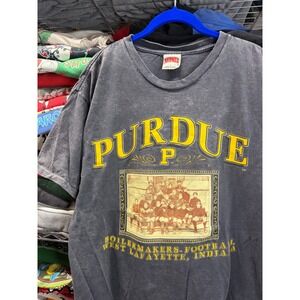 Vintage 90s Nutmeg Mills Purdue Boilermakers Football Shirt Mens Large Gray USA